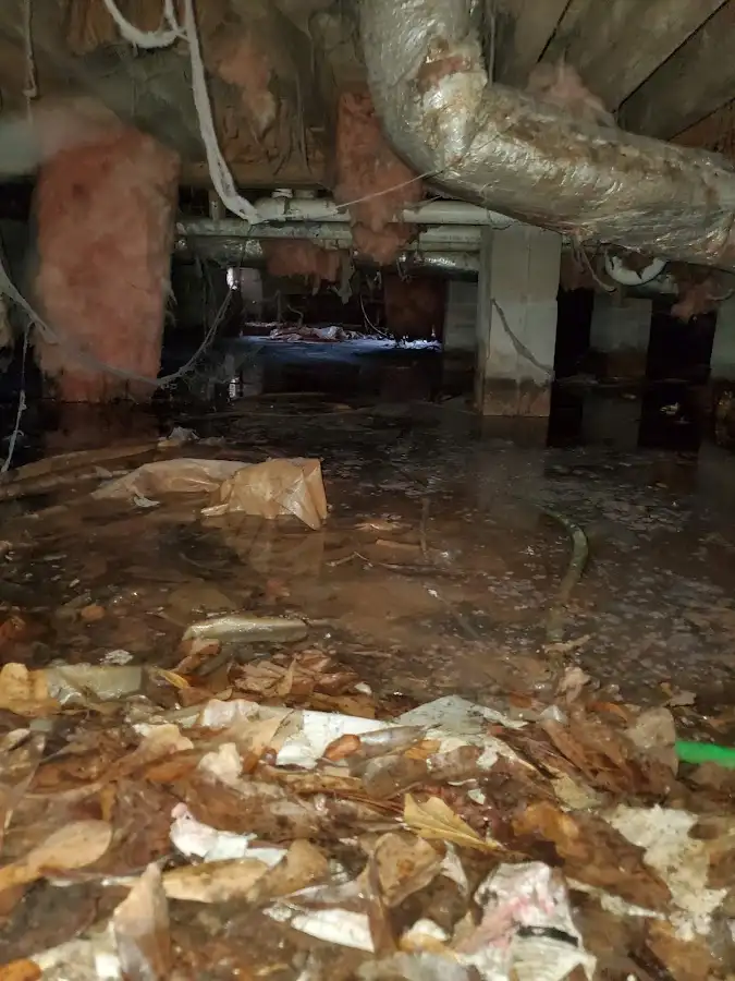 Crawl space flood assessment for Commercial Water Damage Restoration in Grayson Valley